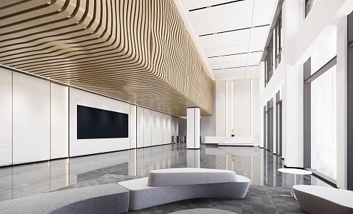 Modern Hall Office Lobby 3d model