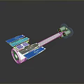 Modern Satellite With Blue Solar Panels White Structural Components And Reflective Surface