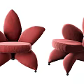 Red Flower Shaped Kids Chair Soft Petal Design For Toddlers Cute Indoor Furniture