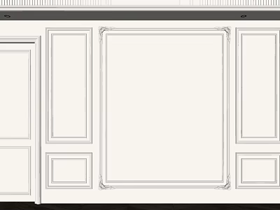 Elegant Interior Wall Decor With Classic Gypsum Molding Frame Design 3d model