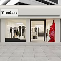 Modern Clothing Store Interior With Minimalist Design White Beige Walls Display Racks And Black Mannequin