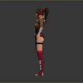 Adventurous Female Character In Brown Armor With Small Fox Creature Companion