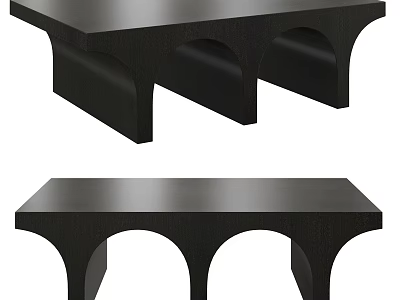 Modern Black Coffee Table With Arched Legs And Sleek Surface Design 3d model