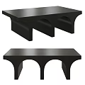 Modern Black Coffee Table With Arched Legs And Sleek Surface Design 3d model