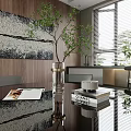 Modern Living Dining Room Interior Design With Open Layout Sofa Bookshelf And Natural Light