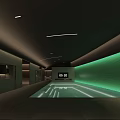 Modern SPA Sauna Interior With Green Wall Arched Ceiling Illuminated Floor And Digital Clock