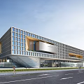 Modern office building level science and technology building 3d model