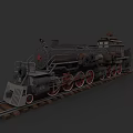 Detailed Vintage Subway Train Model on Rail Tracks with Classic Design