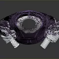 Elegant Purple Blouse With White Lace Collar Cuffs And Decorative Trim