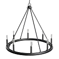 Modern Black Metal Chandelier With Multiple Arms And Candle Style Bulb Bases