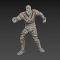 Mummy Game Movie Character With Tattered Bandages Scary Expression And Stretching Arms
