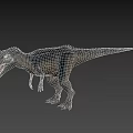Realistic Dinosaur Model With Open Mouth Standing On Blue Background 3d model