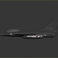 Grey Fighter Jet Model With Multiple Missiles And Red Emblems Design 3d model