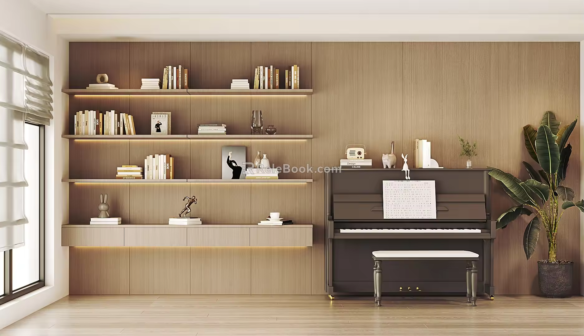 Modern Bookshelf 3d model