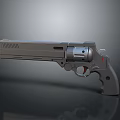 Modern Metallic Revolver Weapon 3D Rendered With Detailed Components And Studio Lighting Background