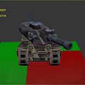 Armored Tank With Camouflage Design Long Barrel And Tracks On Sand Surface