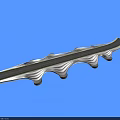 Modern Wavy White Bridge with Sleek Architectural Design Against Blue Background 3d model