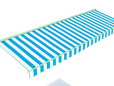Modern canopy shade cloth blue and white striped snack car fashion net red DP hot play classic young summer color matching activity meeting 3d model