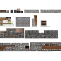 Creative Landscape Wall Design With Stone Texture And Layered Structures 3d model