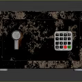 Textured Security Safe With Digital Keypad And Knob Lock On Dark Speckled Surface 3d model