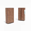 Two Wooden Brown Wardrobes With Double Doors Classic Handles And Simple Design