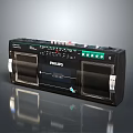 Philips Vintage Boombox Radio With Black Design Control Panel And Speakers