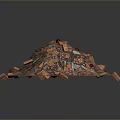Vibrant Colorful Decorative Stone Sample With Orange Red White Fragments And Irregular Shape