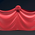 Modern Red Display Shelves With Decorative Fabric And Elegant Showcase Design