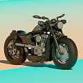 Vintage Black Motorcycle With Classic Design Big Wheels And Chrome Accents