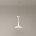 Sleek Modern White Pendant Light With Cone Shaped Shade For Indoor Ceiling 3d model