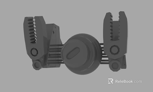 Mechanical Clamp With Toothed Jaws And Round Knob Metal Structure 3d model 