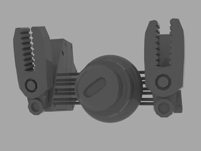 Mechanical Clamp With Toothed Jaws And Round Knob Metal Structure 3d model