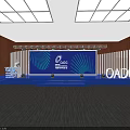 OADC Event Stage Design With Blue Lighting And Large Screen Display Setup
