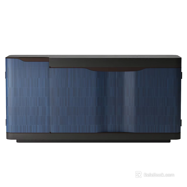 Modern Blue Dresser With Striped Pattern And Contemporary Design For Living Room 3d model 