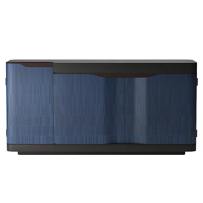 Modern Blue Dresser With Striped Pattern And Contemporary Design For Living Room 3d model