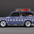 Retro station wagon 3d model