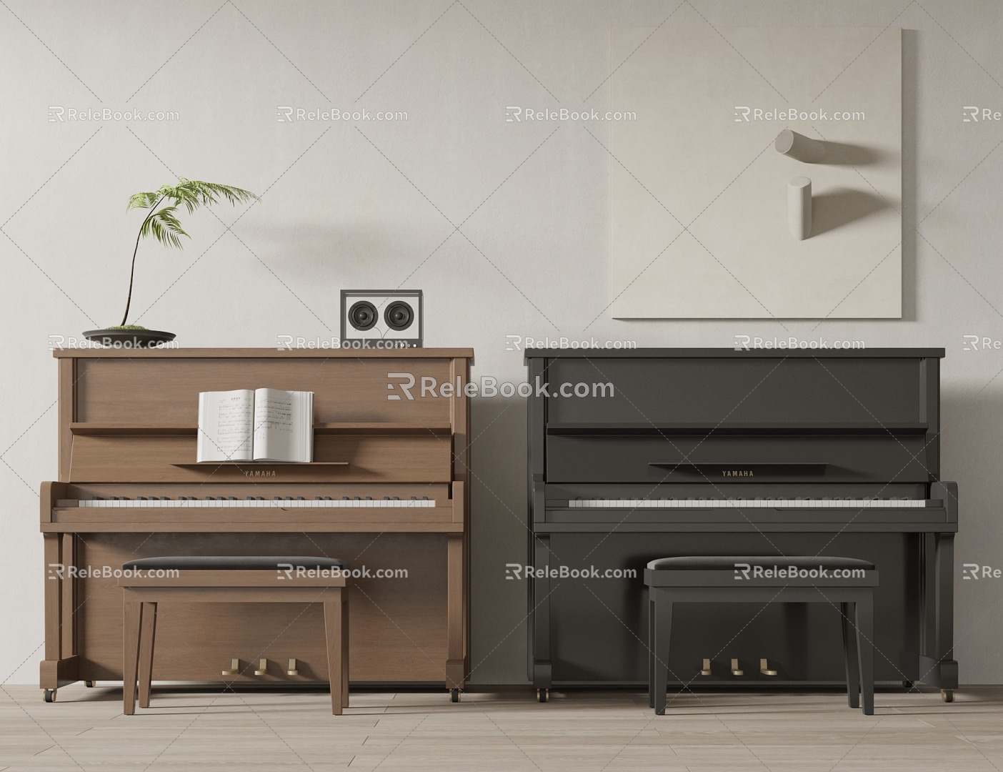 Retro Piano 3d model