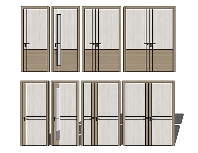 Modern Sat-and-Mat Door Swing Door Sat-and-Mat Door 3d model