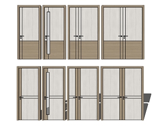 Modern Sat-and-Mat Door Swing Door Sat-and-Mat Door 3d model