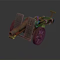 Ancient Bronze Cannon Historical Weapon With Iron Wheels And Rustic Antique Design