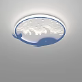Colorful Kids Room Ceiling Lights With Whale Pattern Wave Design And Star Elements 3d model