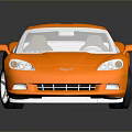 Orange Convertible Sports Car With Sleek Design White Roof Shiny Silver Wheels And Reflective Surface
