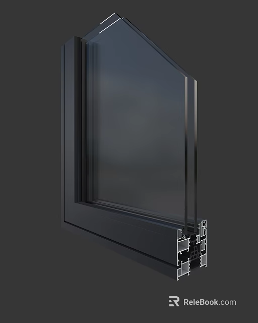 Modern Aluminum Casement Window With Double Glazing And Insulated Frame Design 3d model 