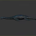 Realistic Blue Plesiosaur 3D Model With Long Neck And Aquatic Reptile Traits