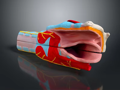Anatomical Model Of Human Organs And Hair With Colorful Vessels And Tissues 3d model