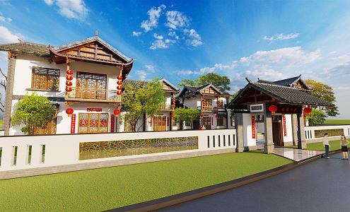 Chinese Style Folk House West Sichuan Folk House 3d model