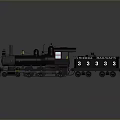 Detailed Vintage Black Steam Train Model With Number 3333 And Headlights