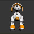 Smart Robot Dog with Orange and White Modern Design Interactive Robotic Pet Features 3d model