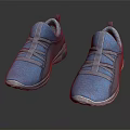 Blue Casual Sports Shoes With Light Blue Cross Laces White Sole And Speckled Upper Design