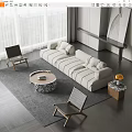 Modern sofa coffee table combination 3d model